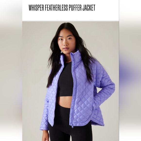 Athleta Jackets & Blazers - Athleta Whisper Featherless Puffer Jacket Madeira purple size Small Petite